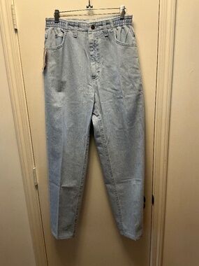 Vintage Lee Side-Elastic High-Rise Mom Jeans – Skylite Light Wash Sz 10 NWT